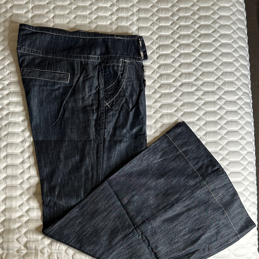 Arden B Dark Blue Flare Jeans